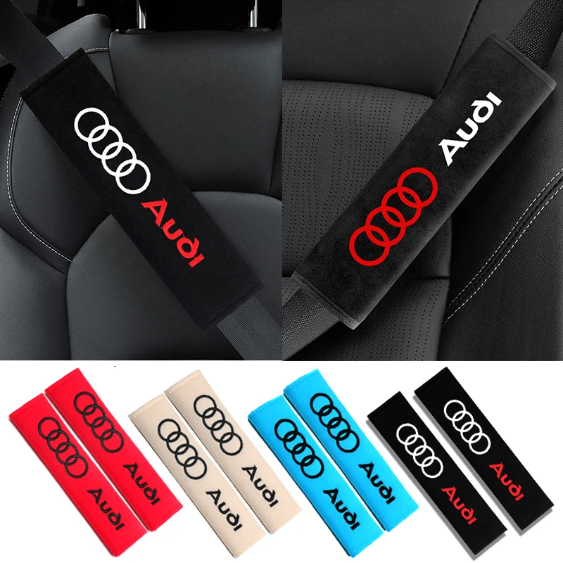 2PCS Car suede Seatbelt Shoulder Pad Driving Seat Belt Vehicle Pad Cover For Audi A4 b6 b8 b7 b9 b5 A6 A3 A8 Q3 Q5 Q7 Q8