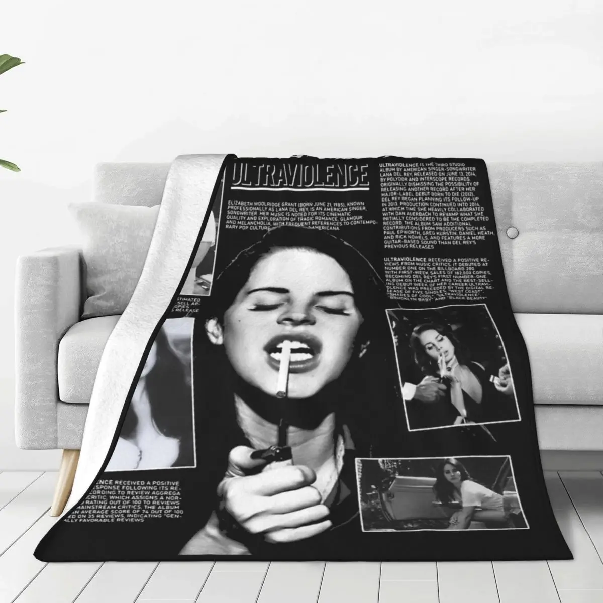 Comfort Lana Del Ray Singer Blanket Merch Home Decorative Ultraviolence Throw Blanket Super Soft Fleece for Outdoor