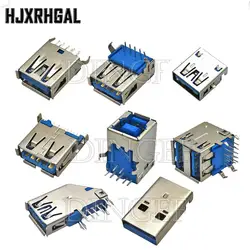 5PCS USB 3.0 USB-3.0-AF AM Type Port Male Female Solder Jacks Connector PCB Socket For USB Interface Port 90/180 degrees