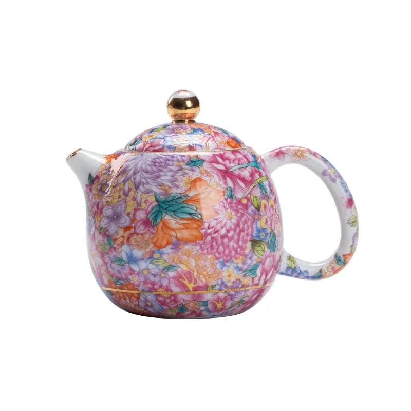 Chinese Handmade Tea Pots Porcelain Teapot Color Enamel Teapots Teaware Ceramic Tea Accessories Kung Fu Tea Kettles