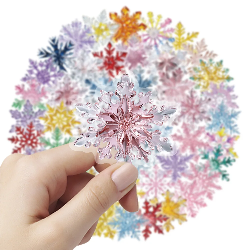 

10/55PCS Cartoon Christmas Snowflake Graffiti Stickers Decor Sticker for Phone Computer Notebook Stationery DIY Toys Secret
