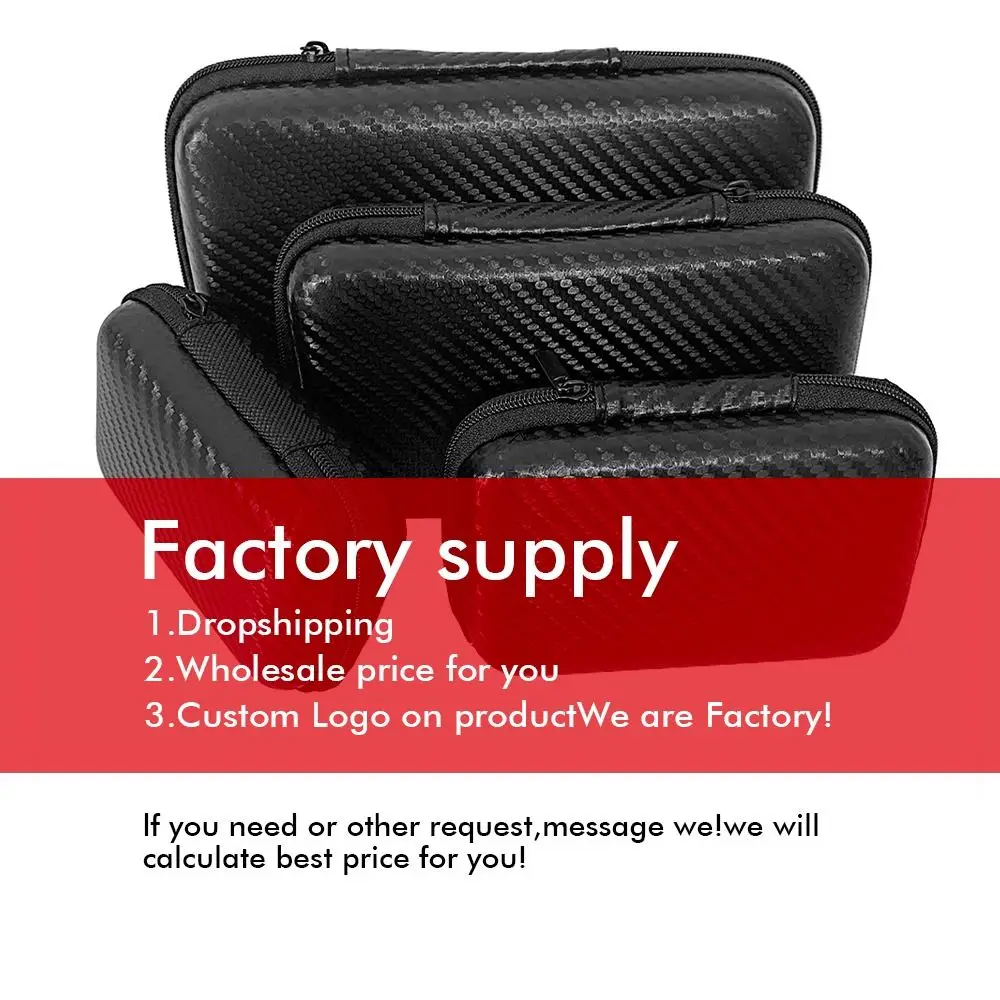 Carbon Fiber Pattern Car Repair Storage Bag Zipper Portable Hard Drive Case EVA Convenient Car Organizer Bag for Power Storage