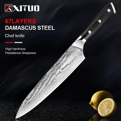 Clearance Promotion-Kitchen Knife Japanese Damascus Steel 8 Inch Chef Knives High Carbon Stainless Steel Gyuto Knife Black Wood