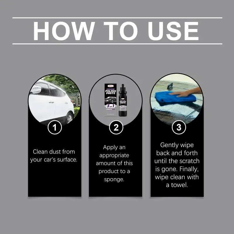 Car Paint  Removal Cream Removes Scuffs and Swirls Restores Original Finish for Fast DIY Car Care Garage Essentials