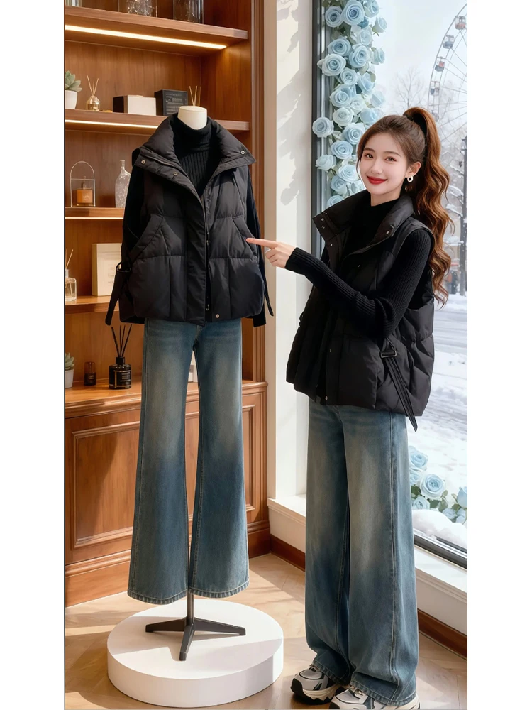 

Faionable повседневный женский пуховый хлопковый жилет, осенне-зимний новый Sle Cleanfit Jaet с толчками, теплая верхняя одежда