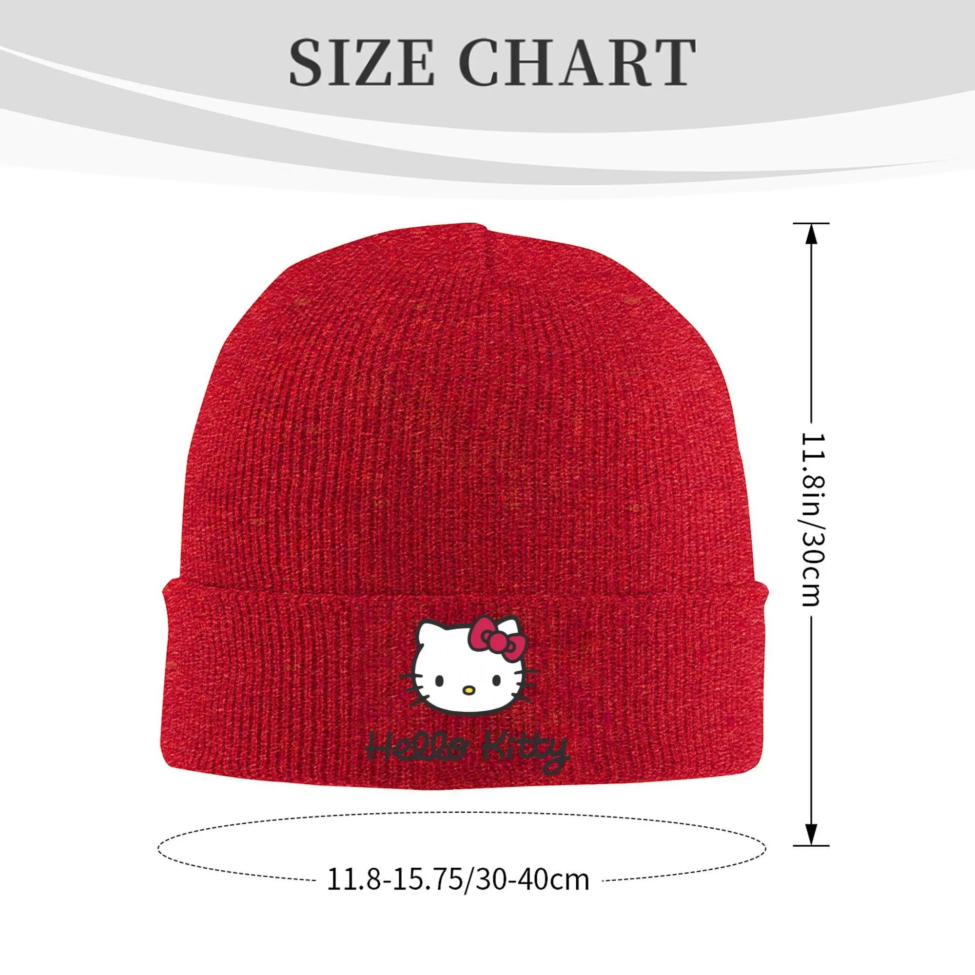 Custom Funny Hello Kitty Cat Bonnet Hat Cool Knitting Hat Men Women Unisex Adult  Winter Warm Skullies Beanies Caps