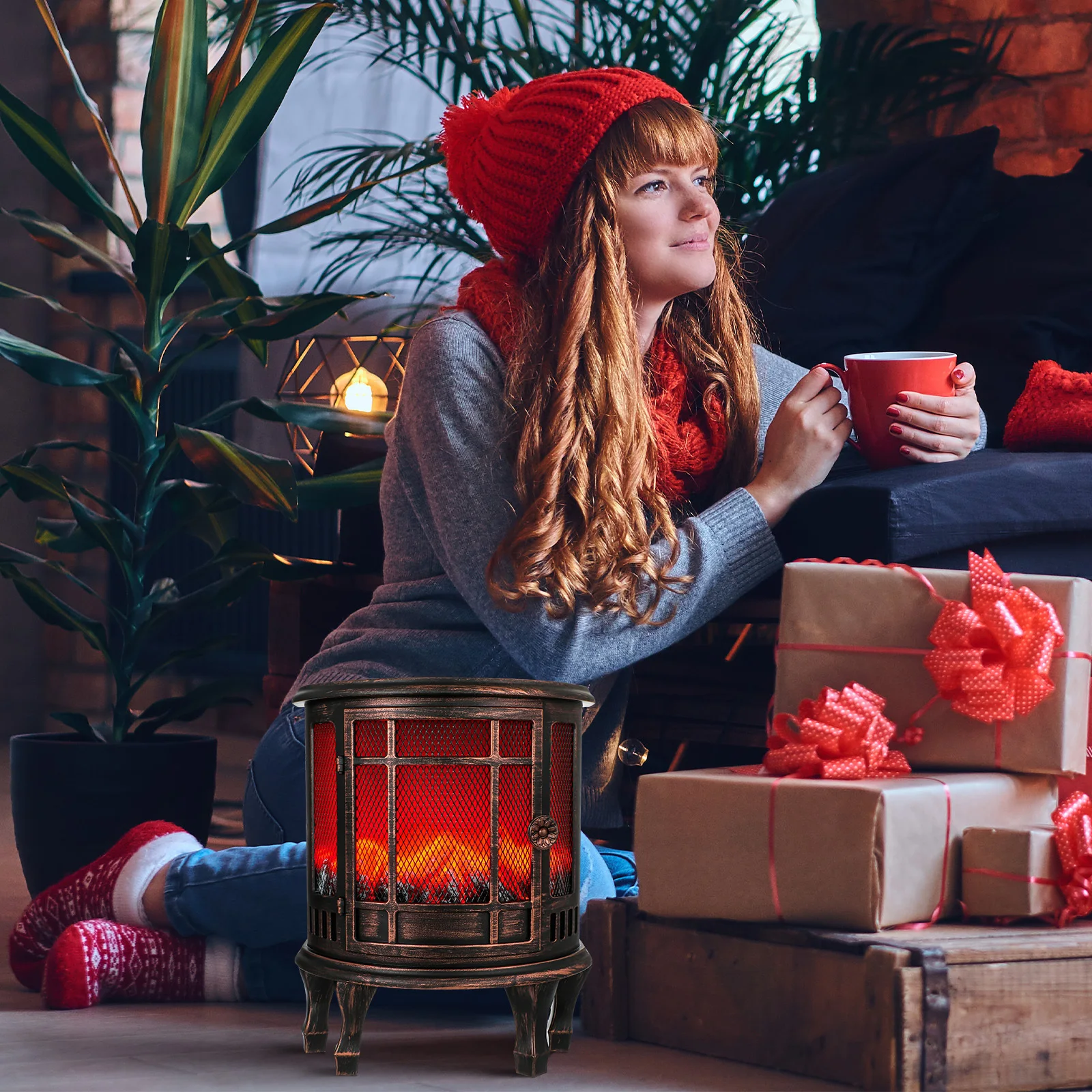 

Simulation Fireplace Light Decorative Lamp Living Room Home Decor Usb Desktop Night Lamp Operated Flame Effect Display