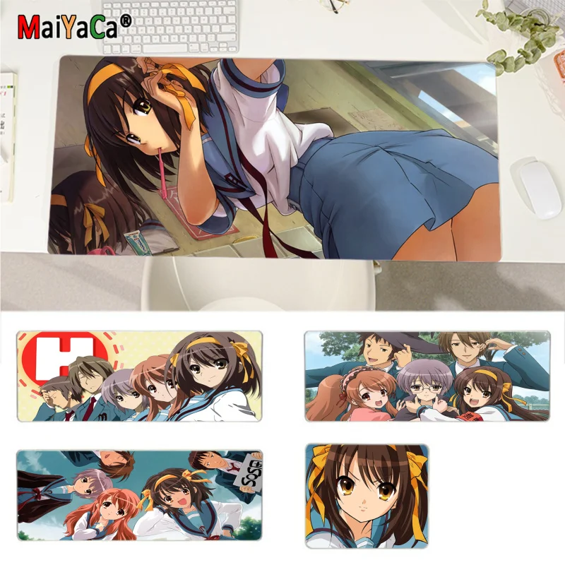 

Haruhi Suzumiya Mousepad New Rubber Mouse Durable Desktop Mousepad Size For Game Keyboard Pad For Gamer