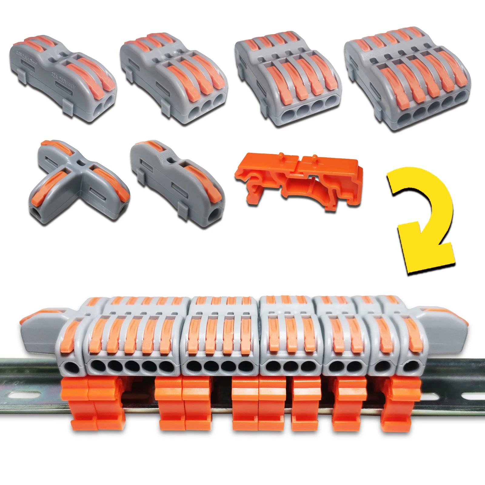 Mini Fast Wire Cable Conectores, Condutor Compacto, Splicing Primavera, Fiação Conector, Push-in Terminal Bloco, P421, F12, Universal