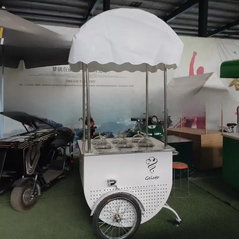 Stall trolley market stall ice cream wrought iron flower cart hand push special dining cart shopping