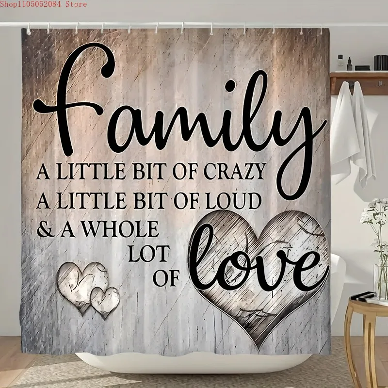 

1pc heart shaped shower curtain creative With Hooks Waterproof Mildew Proof Easy Install Washable multiple sizes