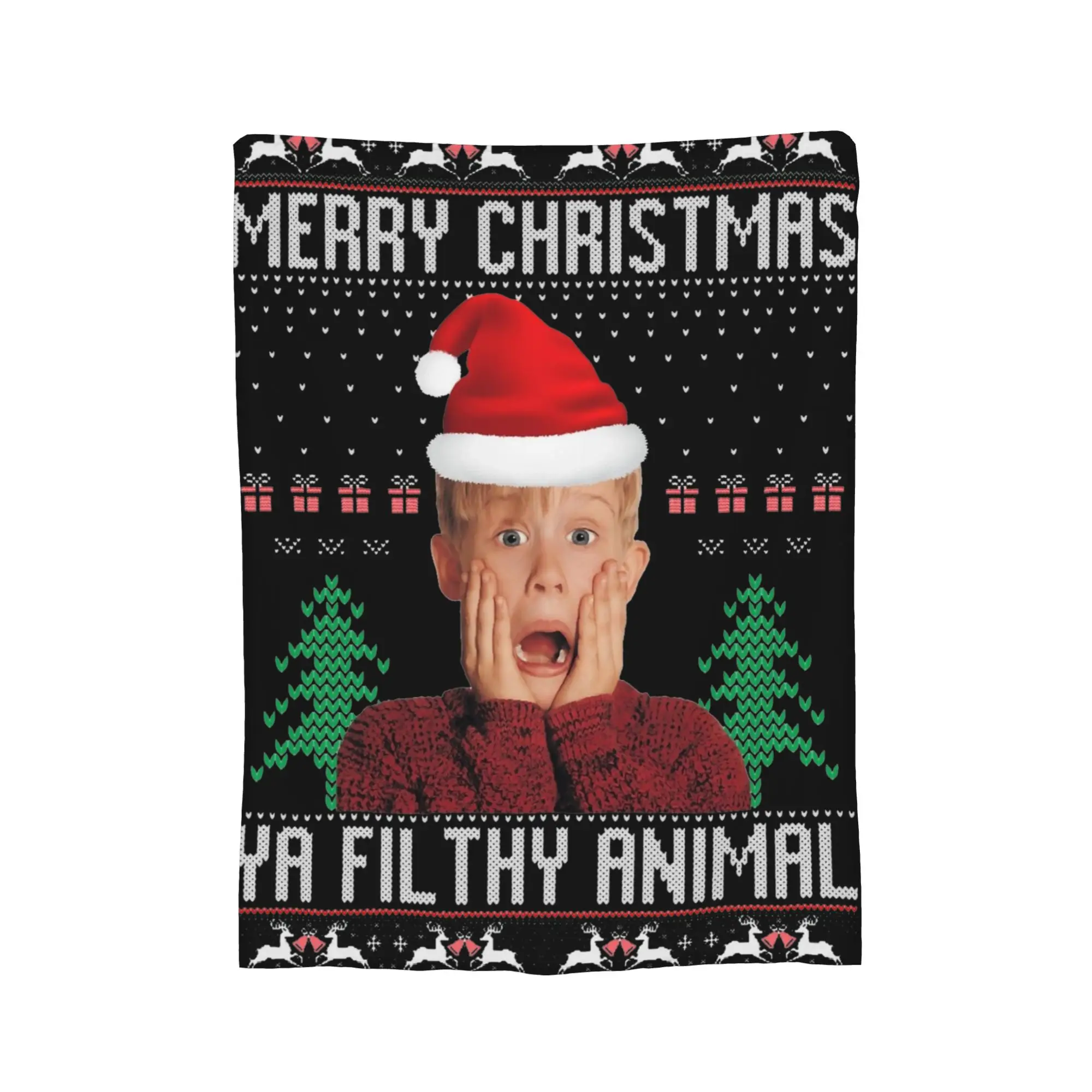 Funny Ugly Christma Home Alone Blankets  Flannel Funny Breathable Throw Blanket for Home Textile Decor