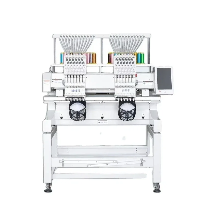 Double head flat embroidery machine, maximum speed 1000 rpm and work area