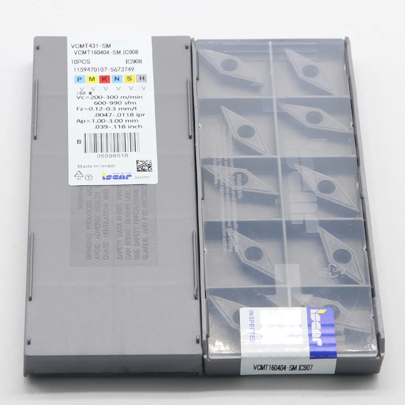 CNCツール用合金インサート,10個,VCMT160404-SM ic907 ic908