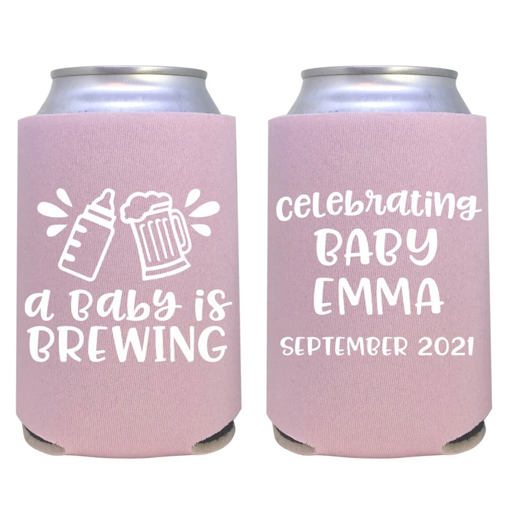 personalized can cooler / baby shower favor / shower can cooler / custom can cooler / custom favors / sprinkle / a baby is brewi