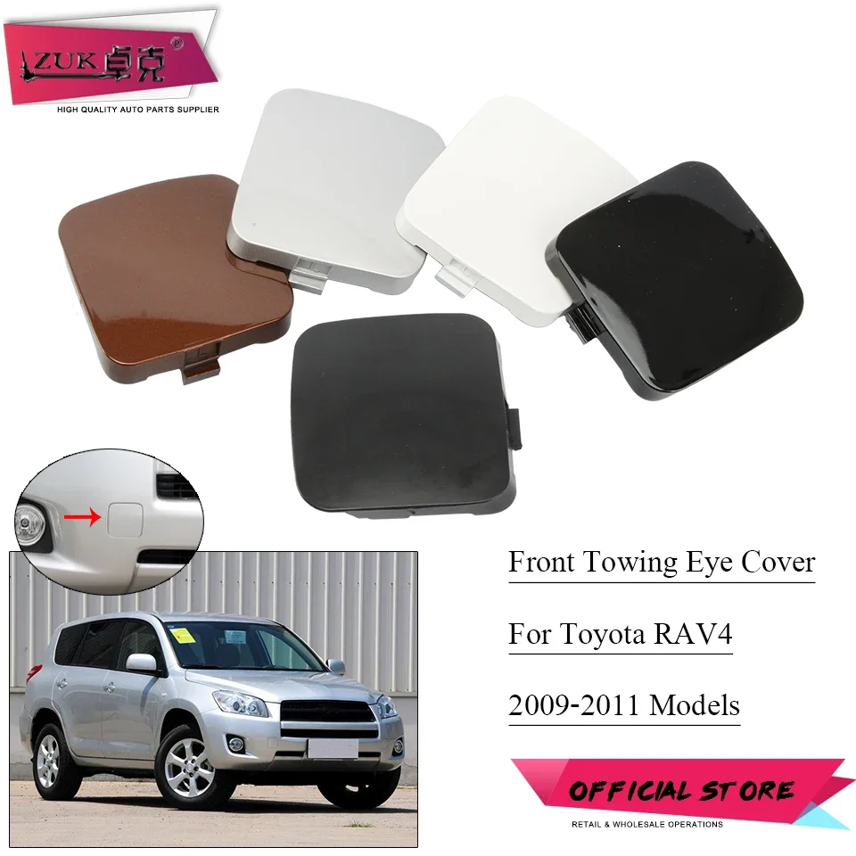 ZUK For Rav 4 2009-2011 Front Bumper Towing Hook Cover Lid Silver White  Black Red White Left Right For Toyota