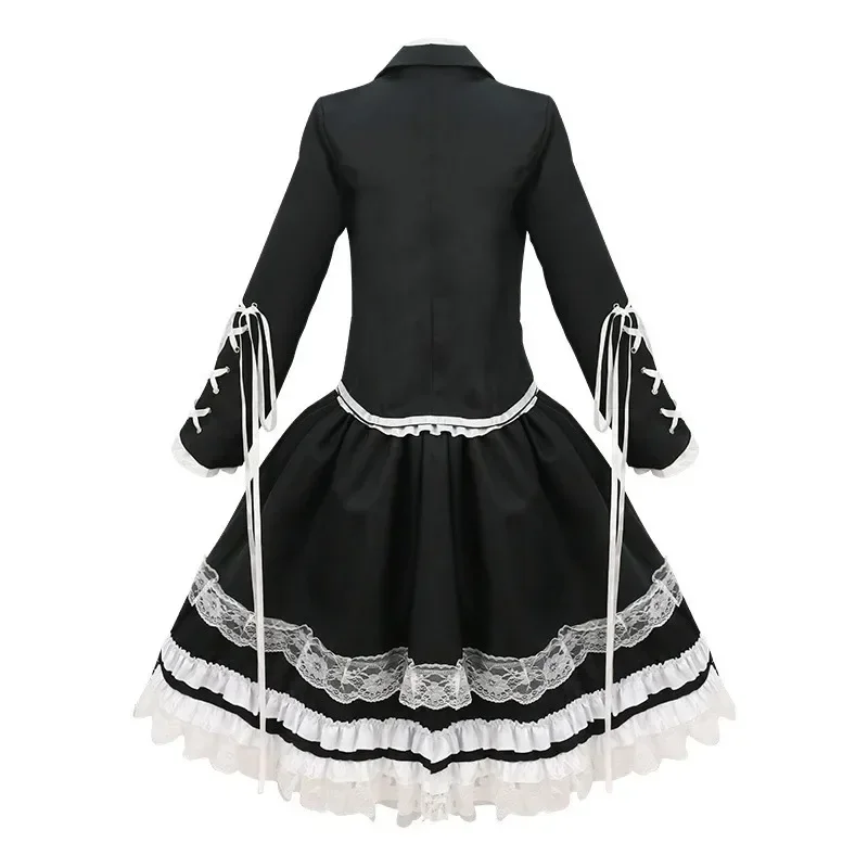 Anime Danganronpa Taeko Yasuhiro Costume Cosplay Parrucca Nera Lolita Vestito Celestia Ludenberg Set Completo di Carnevale di Halloween Delle Donne