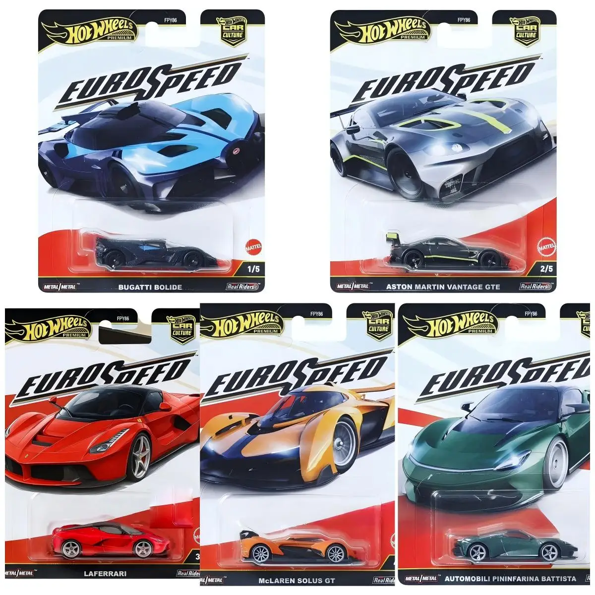

Hot Wheels Eurospeed Bugatti Bolide McLaren Solus GT 1/64 Коллекция металлических литых моделей игрушечных транспортных средств FPY86