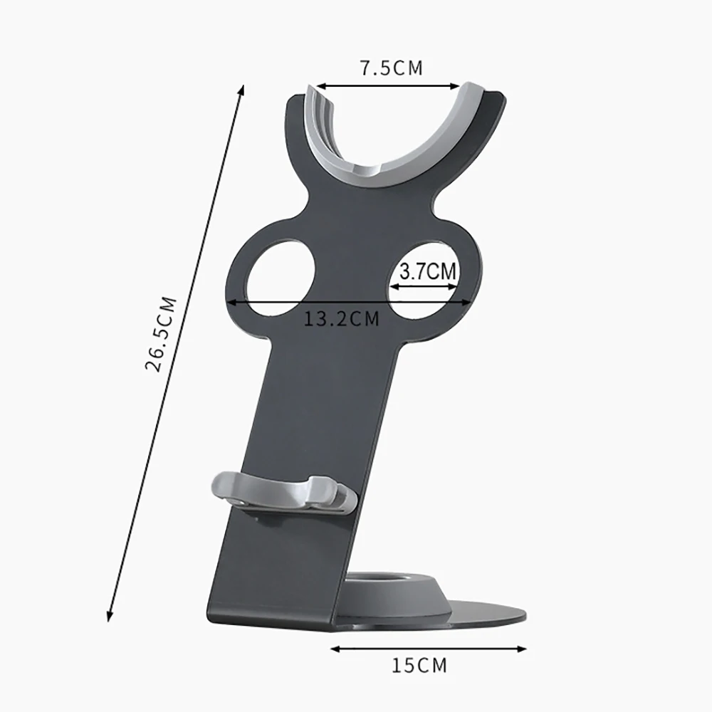 Dudukan Pengering Rambut untuk Pengering Rambut Dyson Rak Penyimpanan Vertikal Kompatibel Bahan Lembaran Baja Galvanis Nosel Isap Otomatis