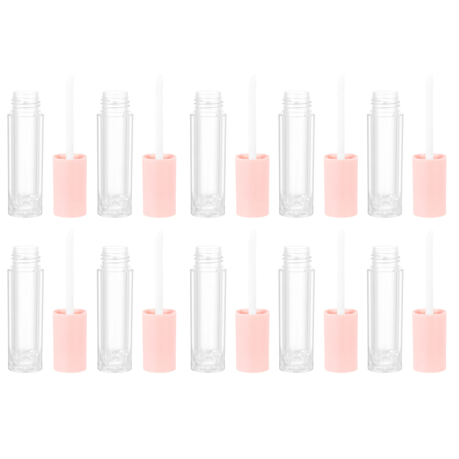 

10pcs Lip Gloss Tube Refillable Empty Clear Color Container 3ml Portable ABS Material Travel Daily Use Lip Balm Tube