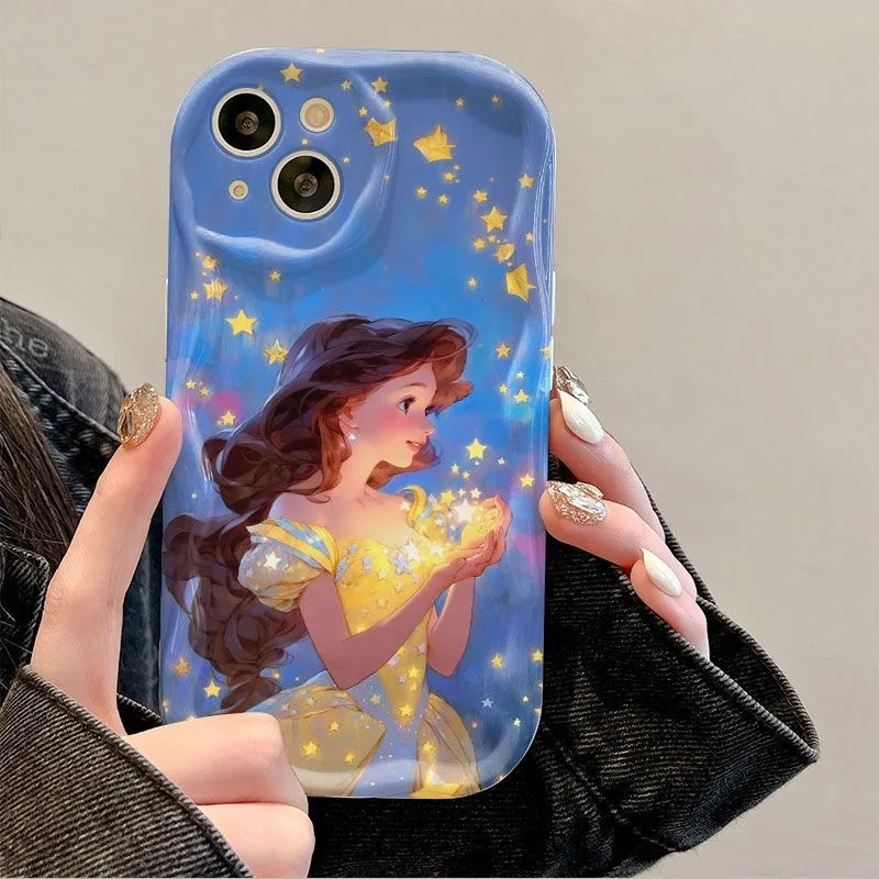 Fundas de teléfono de dibujos animados de Disney, carcasa trasera de princesa bella para iPhone 15, 14, 13, 12, 11 Pro Max Plus, 7, 8, X, XR, XSMax