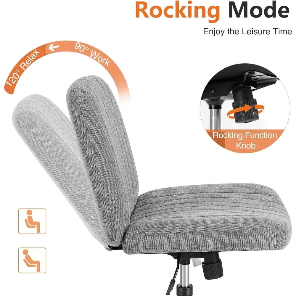 Office Chair No Wheels - Armless Desk Chair No Wheels Cross Legged Office Chair Wide Swivel Home Office Desk Chairs