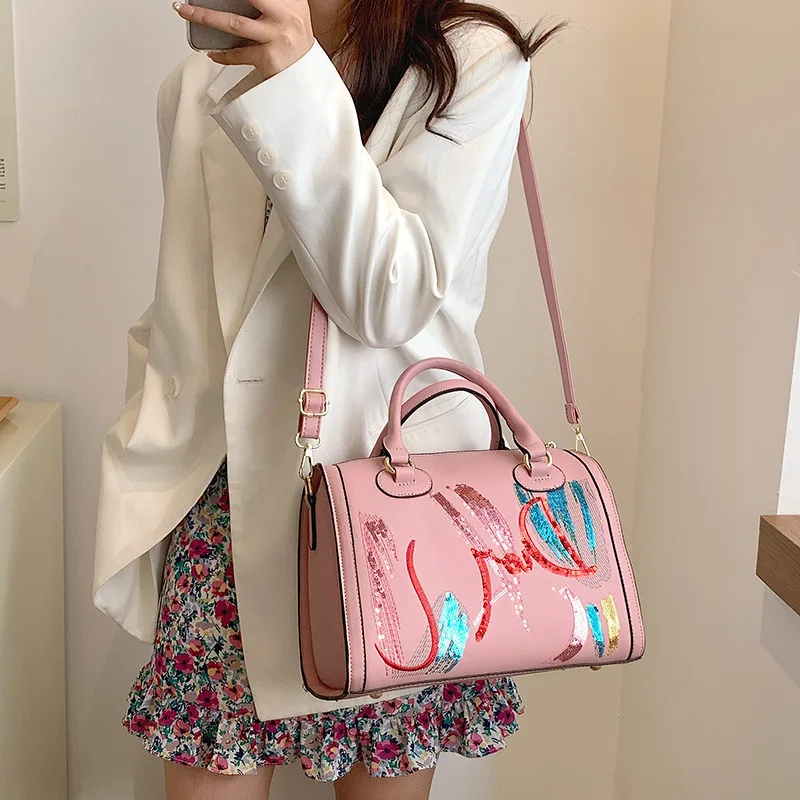 2025 Bolso de hombro con lentejuelas para mujer, bandolera brillante, bolso de fiesta con purpurina, bolso de mano de noche con correa de cadena