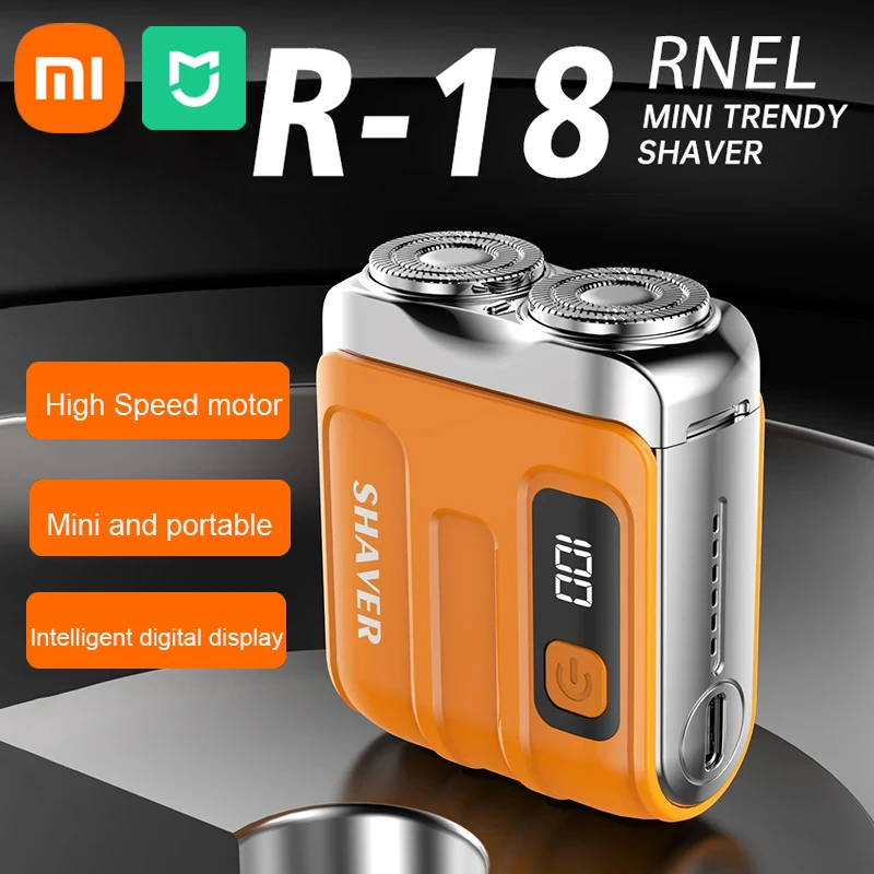 Xiaomi MIJIA R-18 Electric Smart Shaver Household Shaver Digital Display Mini Dual Blade Rechargeable Shaver Powerful Men Gifts