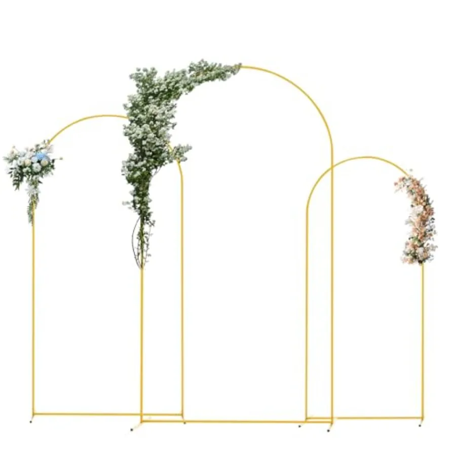 

Набор подставок для фона с золотой металлической аркой 6 футов/5 футов/4 фута — универсальная рамка для свадебной арки для воздушных шаров, цветов, тюля — идеальная подставка для фона