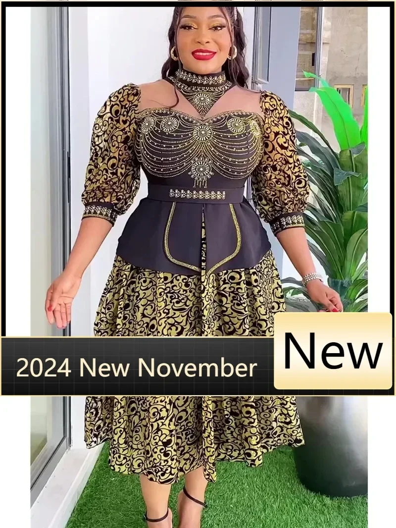 

Africa Clothes African Wedding Party Dresses for Women 2025 Spring New Dashiki Ankara Evening Gown Elegant Plus Size Outfit Robe