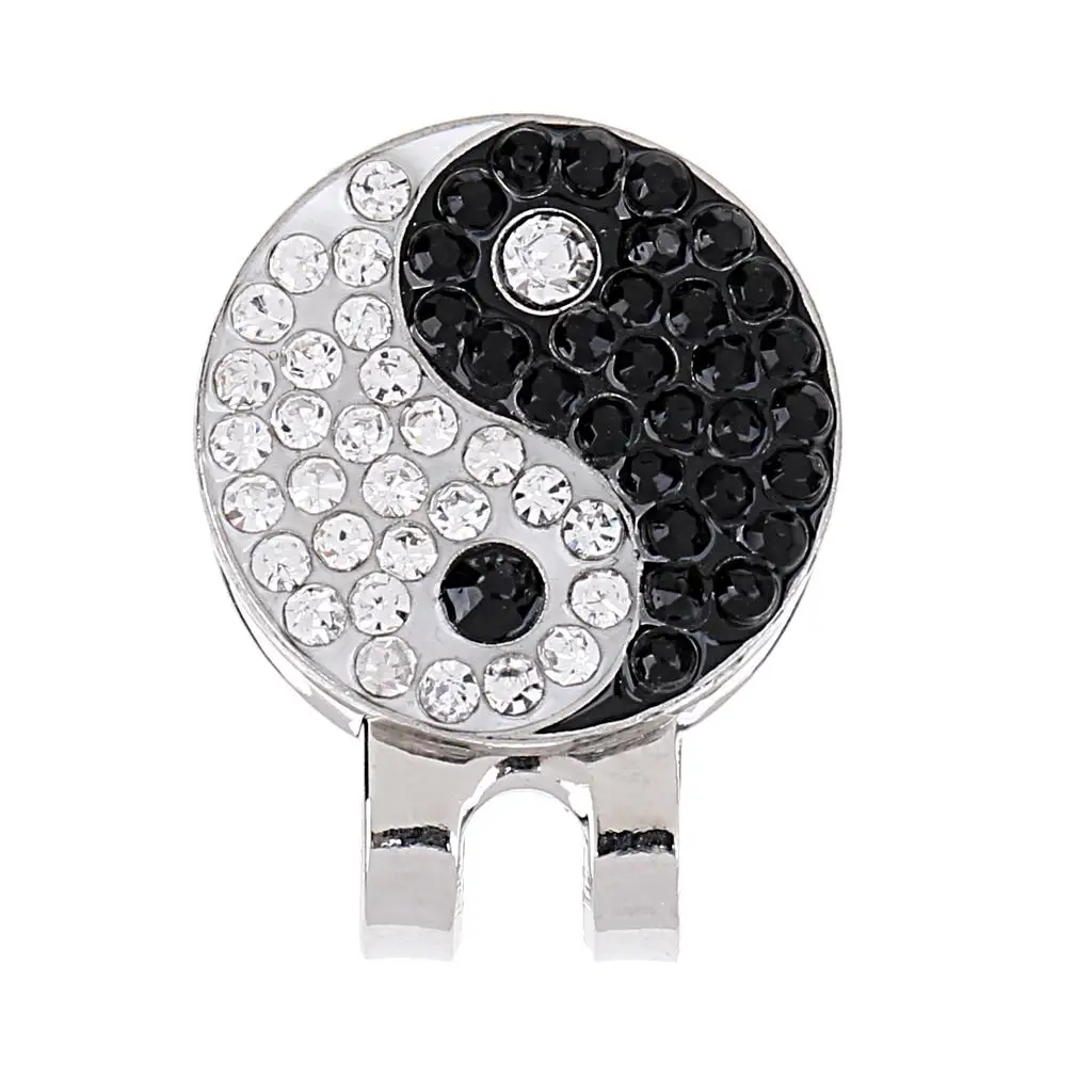 Magnetic Golf Ball Marker Yin Yang Design Metal Hat Clip Fits Visor Belts Pockets