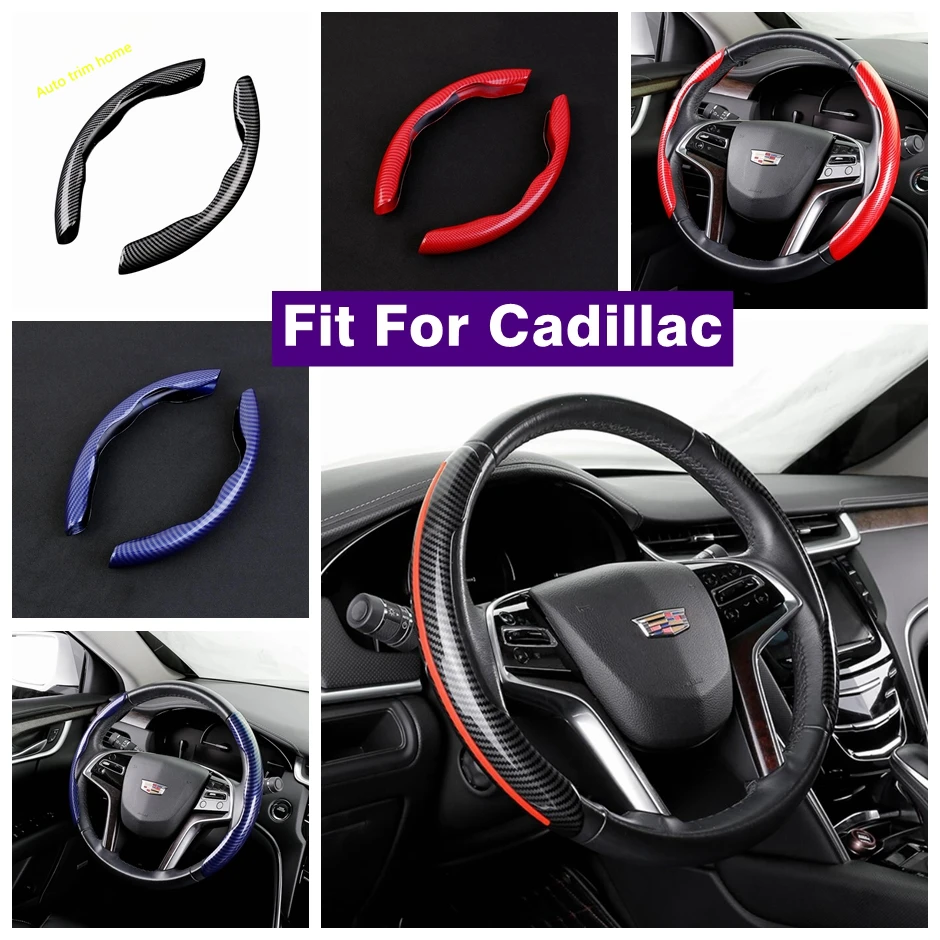 

Car Steering Wheel Handle Decor Cover Trim For Cadillac XTS XT4 XT5 XT6 2015 - 2022 Carbon Fiber Look / Red / Blue Accessories
