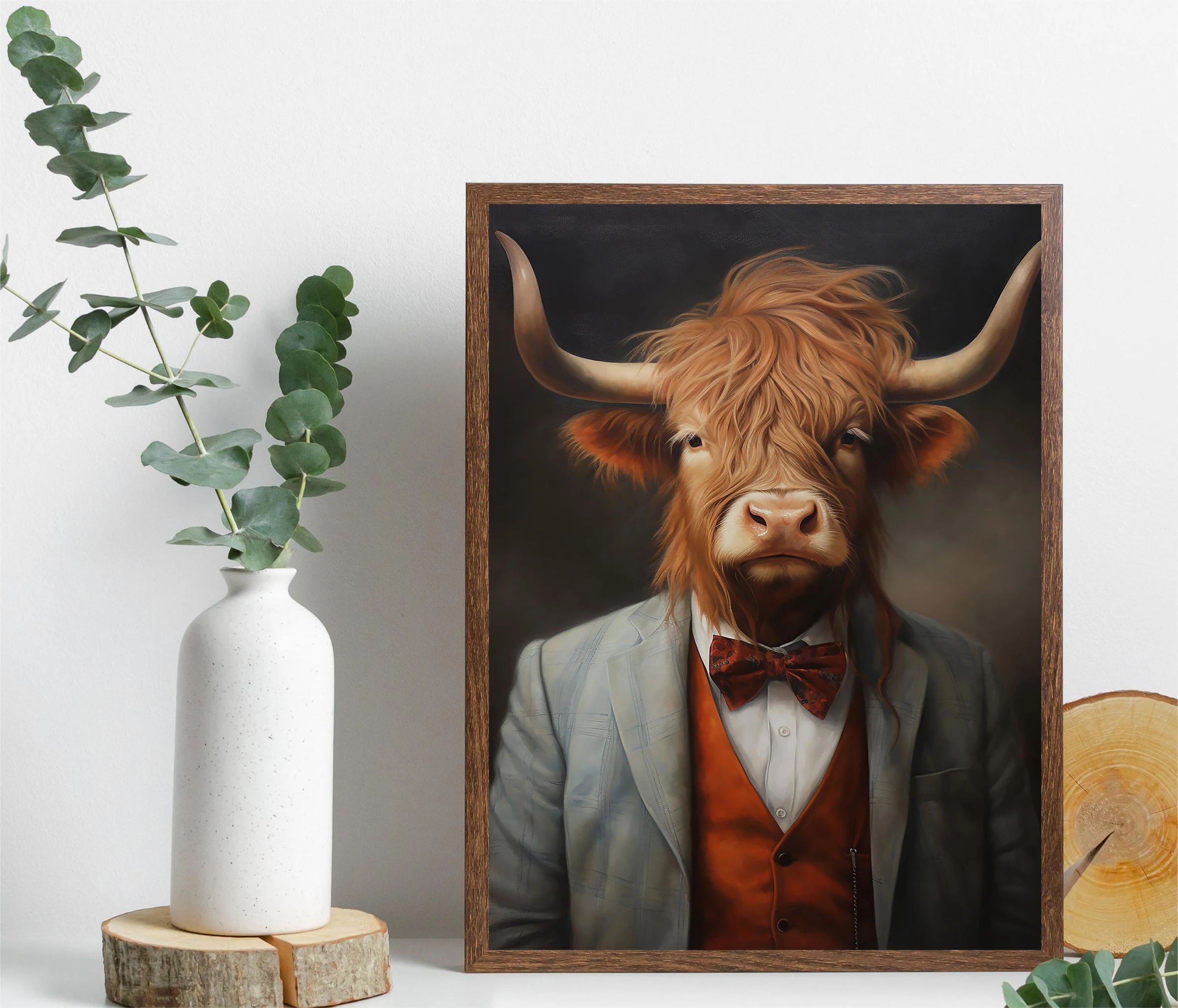 Renaissance Rabbit Panda Moose Sheep Leopard Animal Portrait Poster Canvas Paintings Wall Art Pictures Home Decor