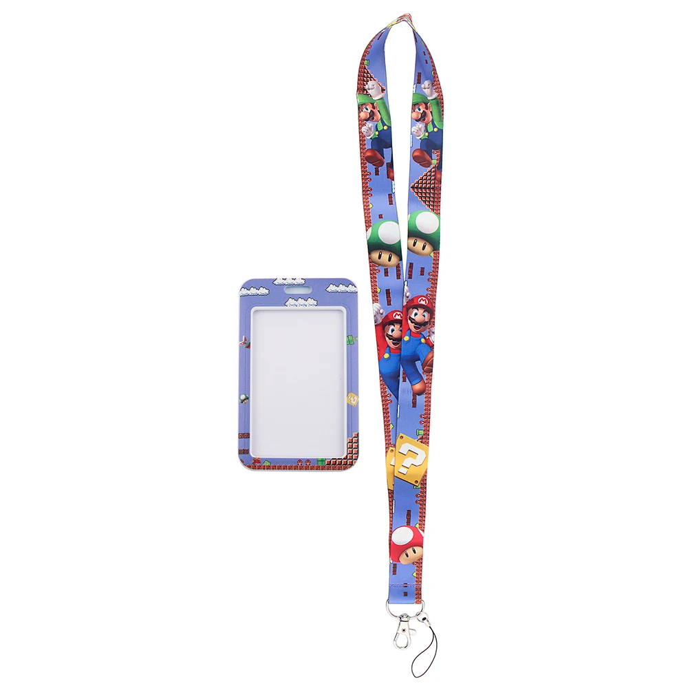 YL231 Cartoons Game Print Keychain Ribbon Lanyards for Keys ID Card Phone Straps Hanging Rope Lariat Students Badge Holder