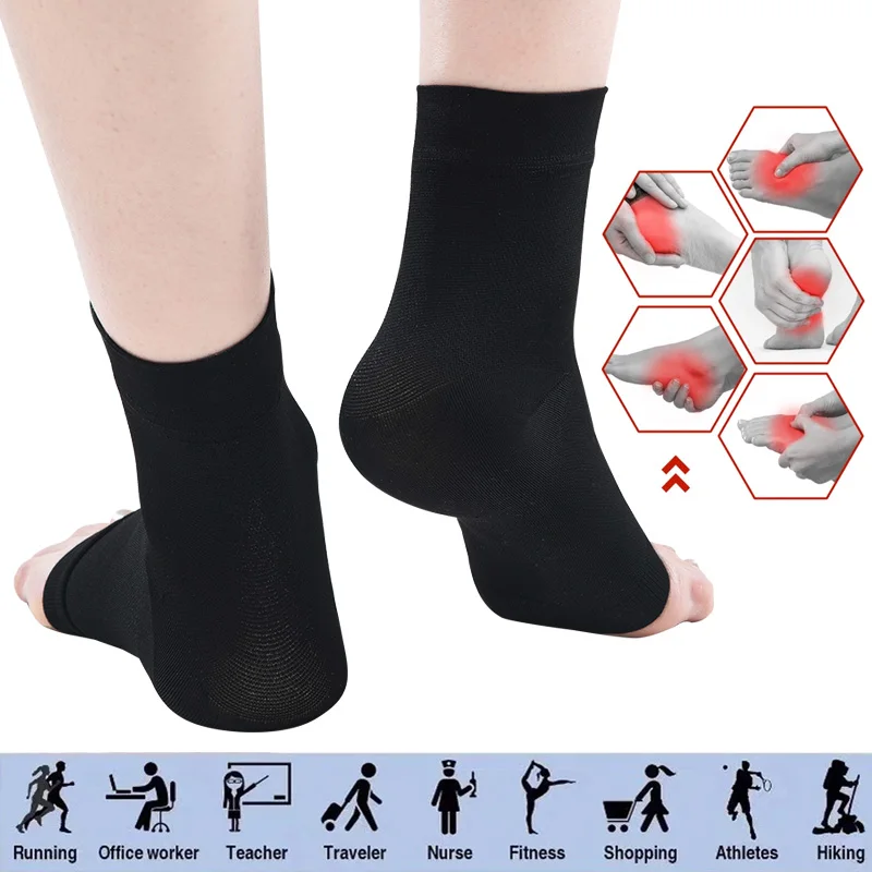 5pair  Men Women Soccer Running Protective Covers Compression Socks Legbeauty Sports Ankle Braces For Plantar Fasciitis Sprains