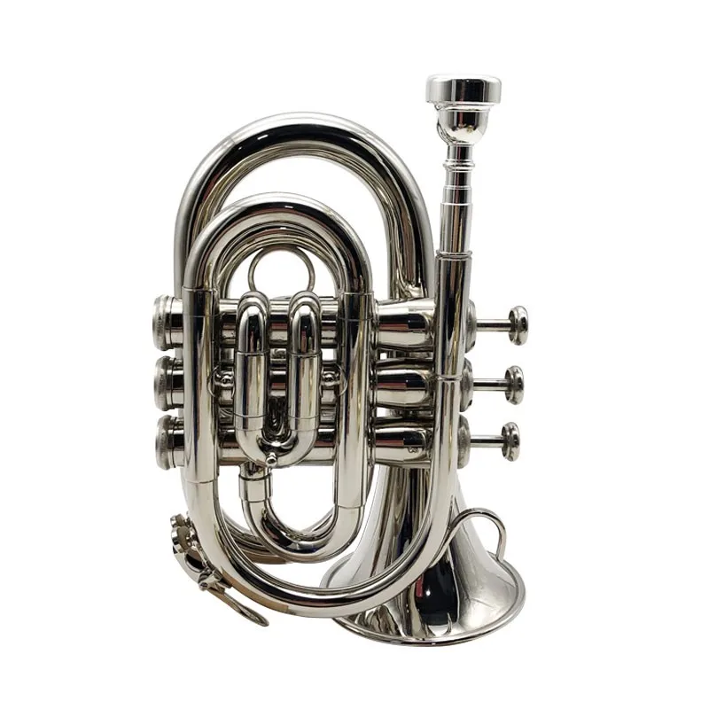 Trompeta de Palma de alto grado B, Trompeta profesional plana, Mini Cornet, Trompeta de tres tonos, principiante, música a la venta