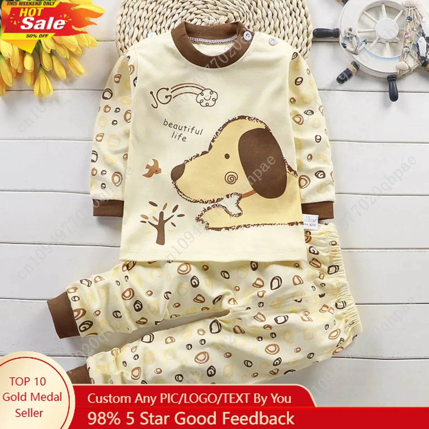 

Autumn Sleepwear Pajamas For Girls Boys Long Sleeve Tops+Pants Suits Fashion Home Clothing Baby Kid Sleep Costume