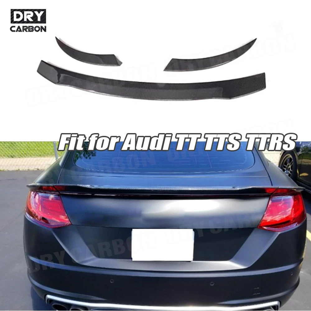 Carbon Fiber Car Rear Spoiler Car Trunk Wings Boot Spoiler Body Kits FRP Accessories for Audi TT TTS TTRS MK3 Coupe 2015-2017