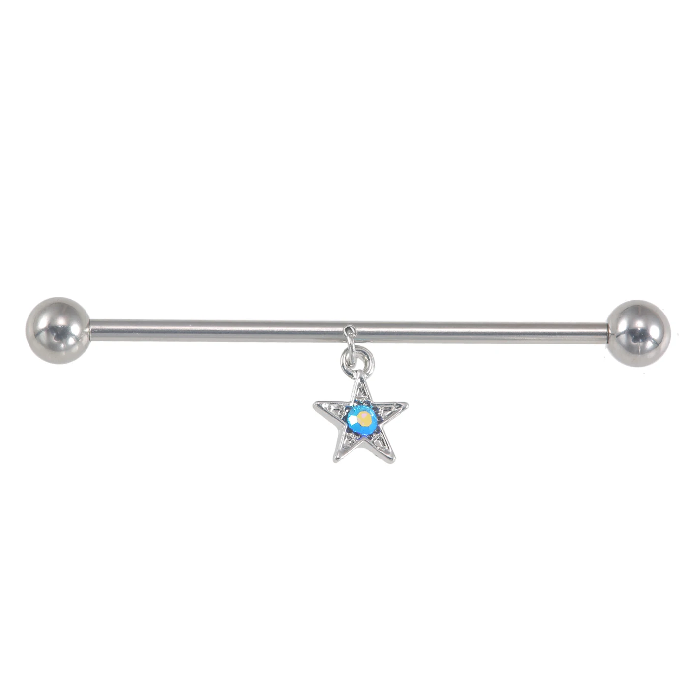 JHJT 14G Star Industrial Piercing Stainless Steel Cartilage Earrings Industrial Body Jewelry