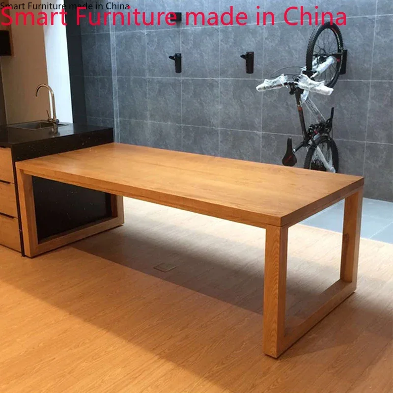 Customized Nordic ash dining table, quiet wind, all-solid wood dining table, home office desk, simple and modern workbench table