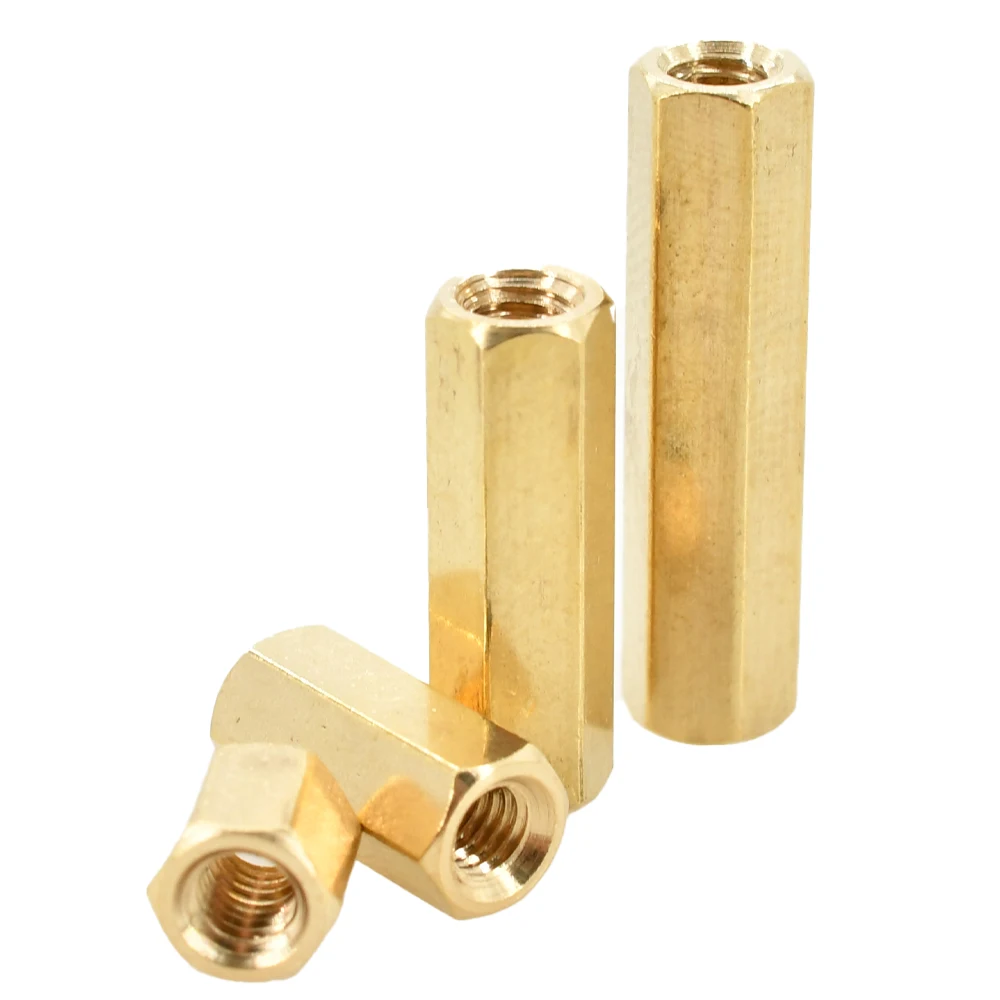 M2 M2.5 M3 M4 M5 Double Pass Hex Brass Male Female Standoff Board Pillar Hexagon Thread PCB Motherboard Spacer Nut Hollow Column