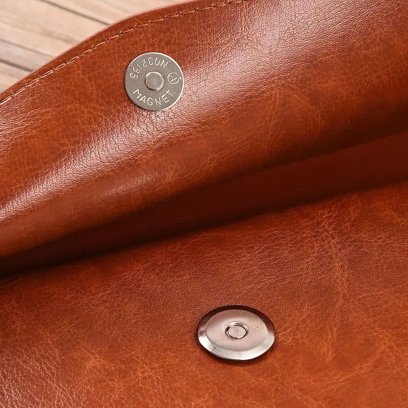 A5 حقيبة تخزين المستندات الجلدية مجلد البيانات حزمة رجل امرأة بولي Brown براون الأعمال فاتورة حقيبة ملفات اللوازم المكتبية المدرسية #5