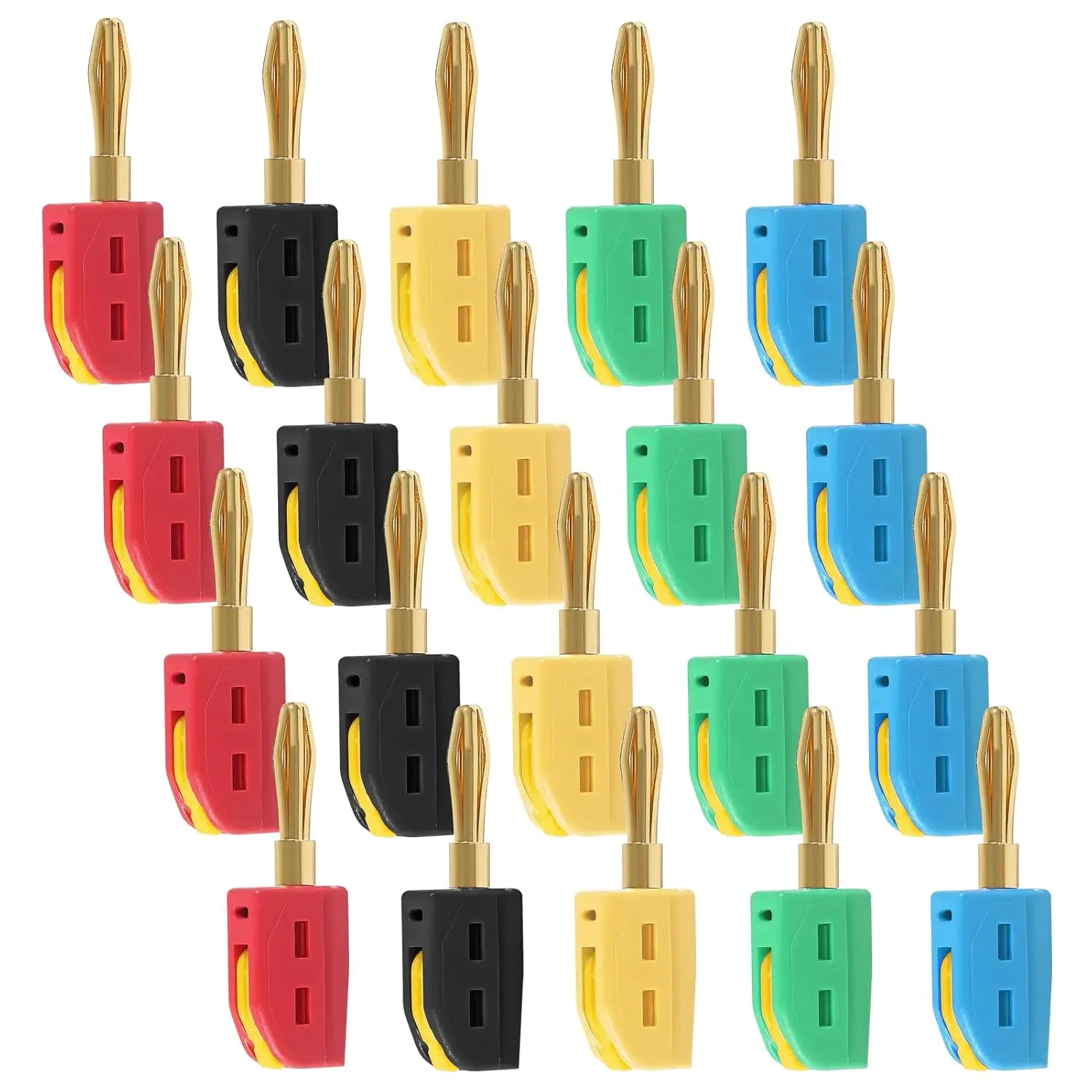 

20 шт., 4 мм, сильноточный быстроразъемный разъем типа «банан», 32 А, позолоченный разъем типа «банан» для провода динамика, настенной панели, домашнего кинотеатра