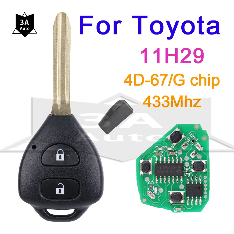 Smart Remote Car Key For Toyota RAV4 Corolla Europe 2006 2007 2008 2009 2010 Control Car Keys 2 Buttons 433Mhz ID67 Chip 11H29