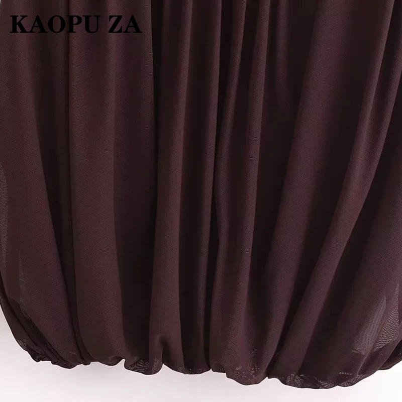 KAOPU ZA 2024 New Summer Women's Chic mesh Cropped Blouse top women O Neck Fashion Tops Casual Shirts