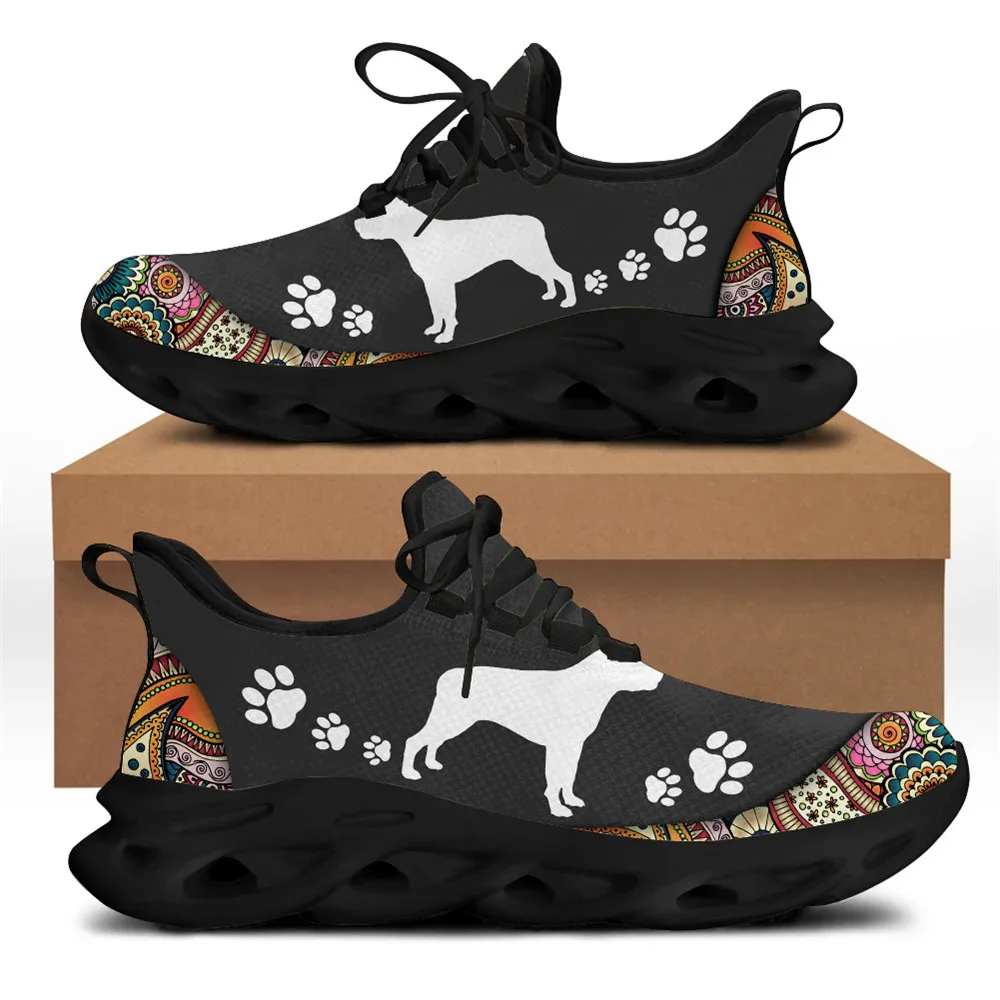 INSTANTARTS Floral Dog Paw Lightweight Breathable Sneakers Mesh Breathable Outdoor Sport Sneakers Training Shoes Casual Shoes