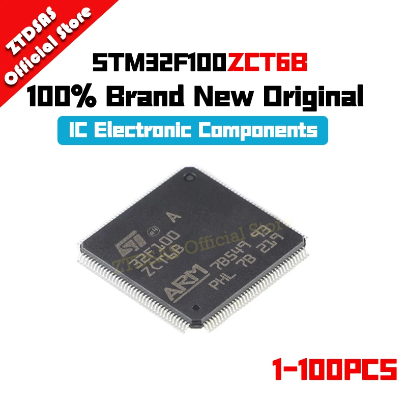 1-100Pcs New Original STM32F100ZCT6B STM32F100ZCT6 STM32F100ZC STM32F100 STM32F STM32 STM IC MCU LQFP-144 Chipset