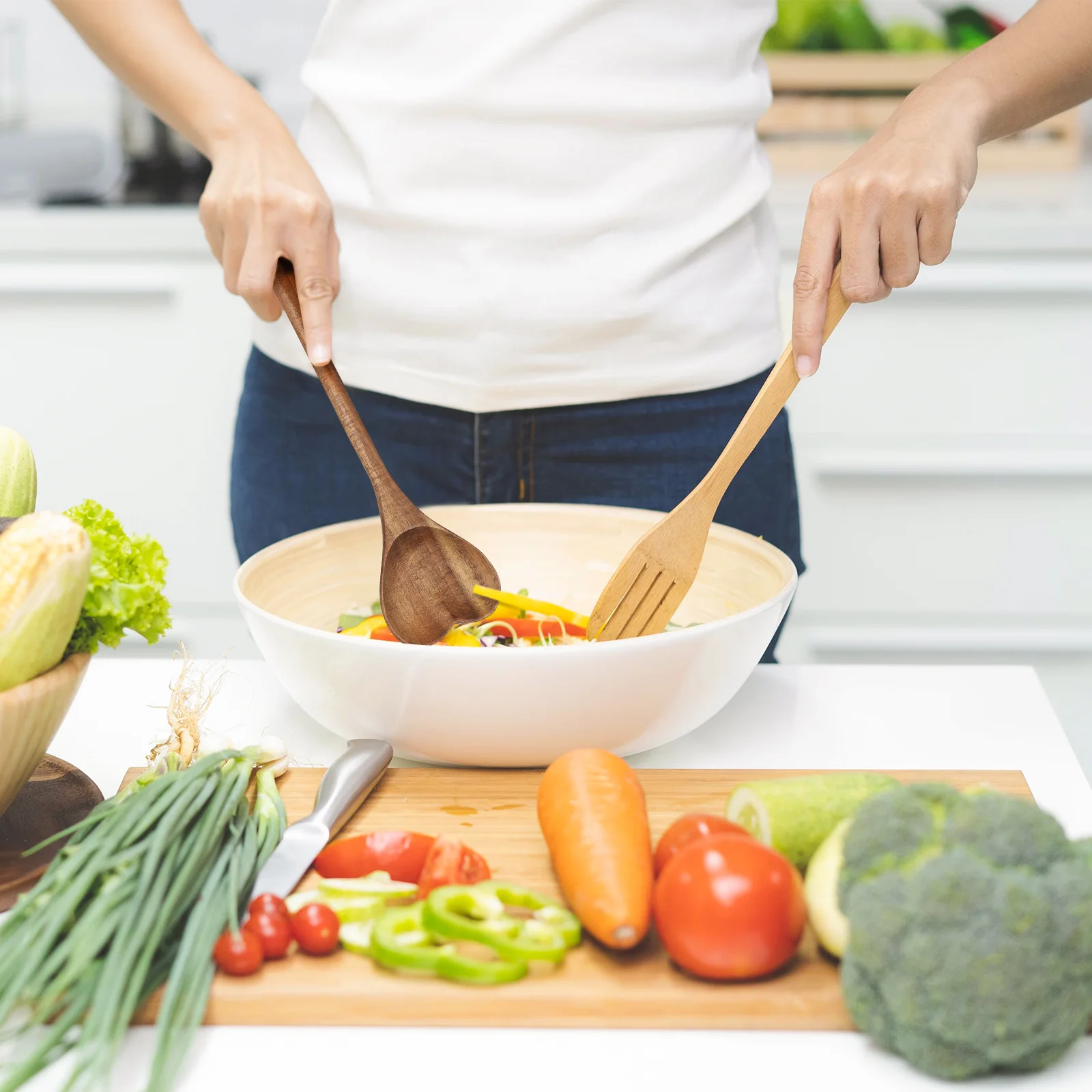 

Love Wooden Spoon Thick Handle Premium Wood Household Mixing Spoon Multi-Function Dessert Stirring Kitchen Accessory