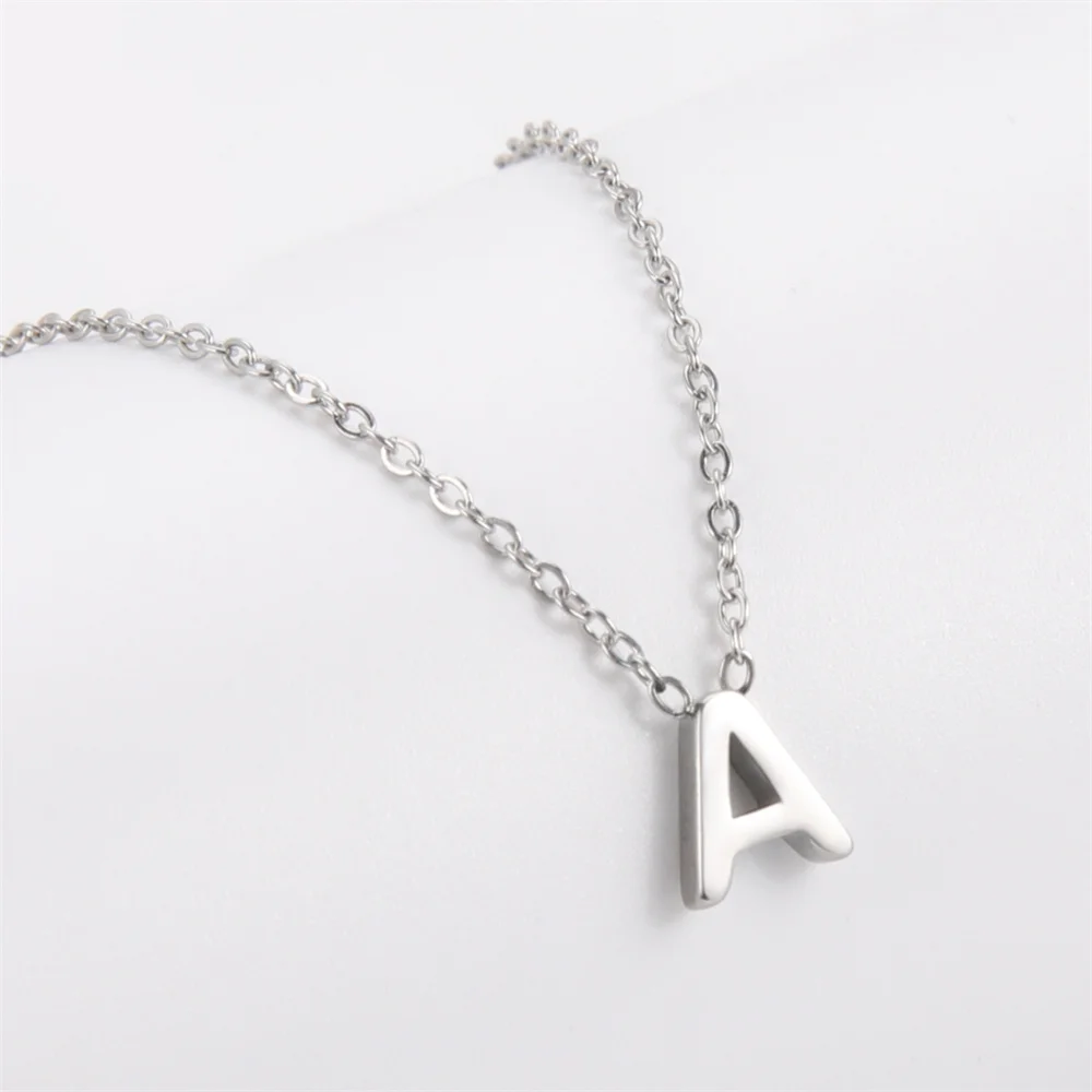 Initialen-Halsketten A-Z für Damen, Elegante Ketten, Choker, 26 Buchstaben-Anhänger, Edelstahl-Schmuck, Collier Femme – Detail 22