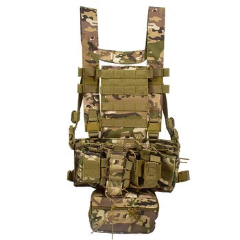 600D ยุทธวิธีเสื้อกั๊กรัดอก D3ทหาร Chest Rig เสื้อเกราะยุทธวิธีระบบ MOLLE-น้ำหนัก Quick-Release WarGame Paintball